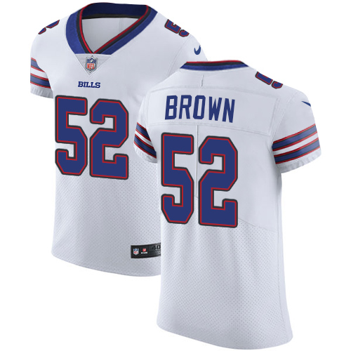 Nike Bills #52 Preston Brown White Men's Stitched NFL Vapor Untouchable Elite Jersey